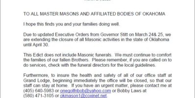 Grand Master’s Letter #2 on the Corona Virus
