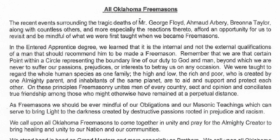 Oklahoma Grand Master’s Joint Statement